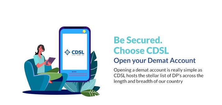 Banner with large text 'Be Secured. Choose CDSL'